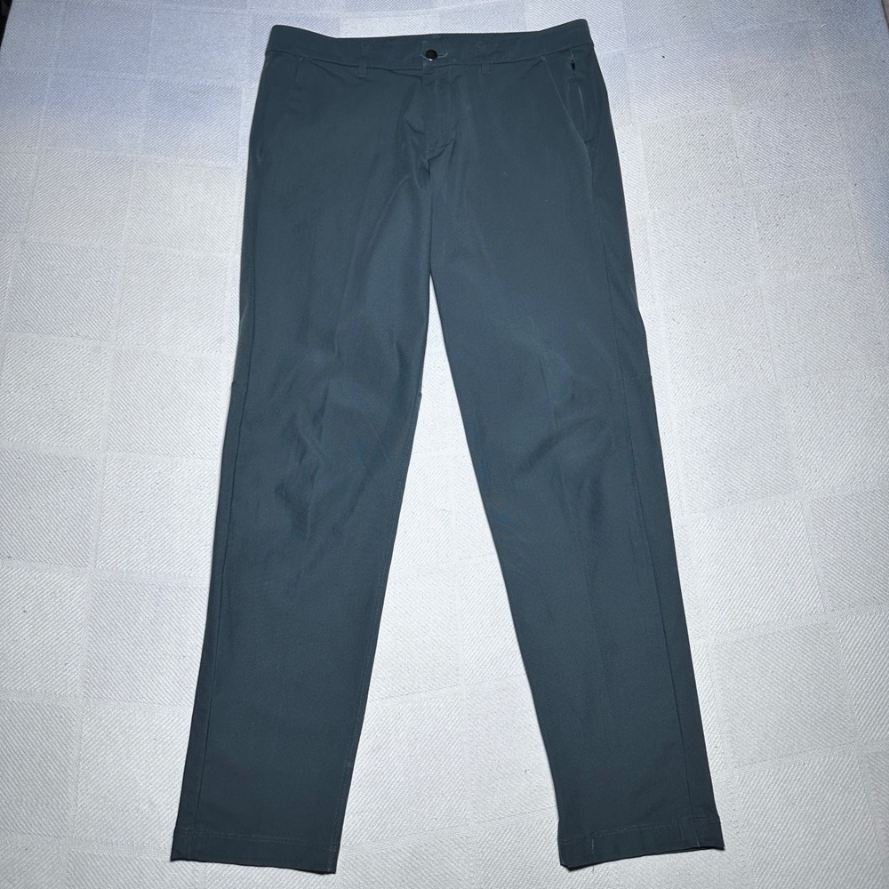 Lululemon Commission Slim Fit Pants Mens 32x31 Warpstreme Chinos Dark Teal Green